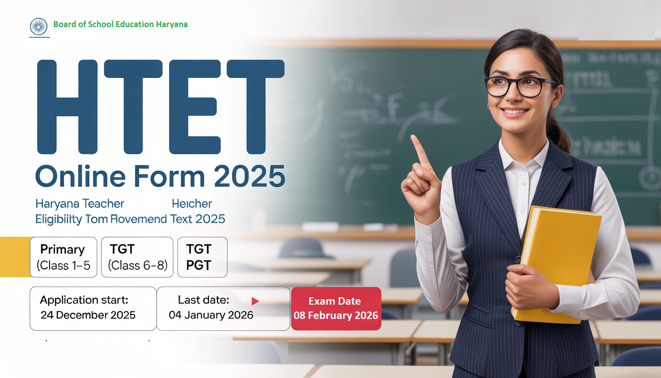 HTET Haryana Teacher Eligibility Test Online Form 2025
